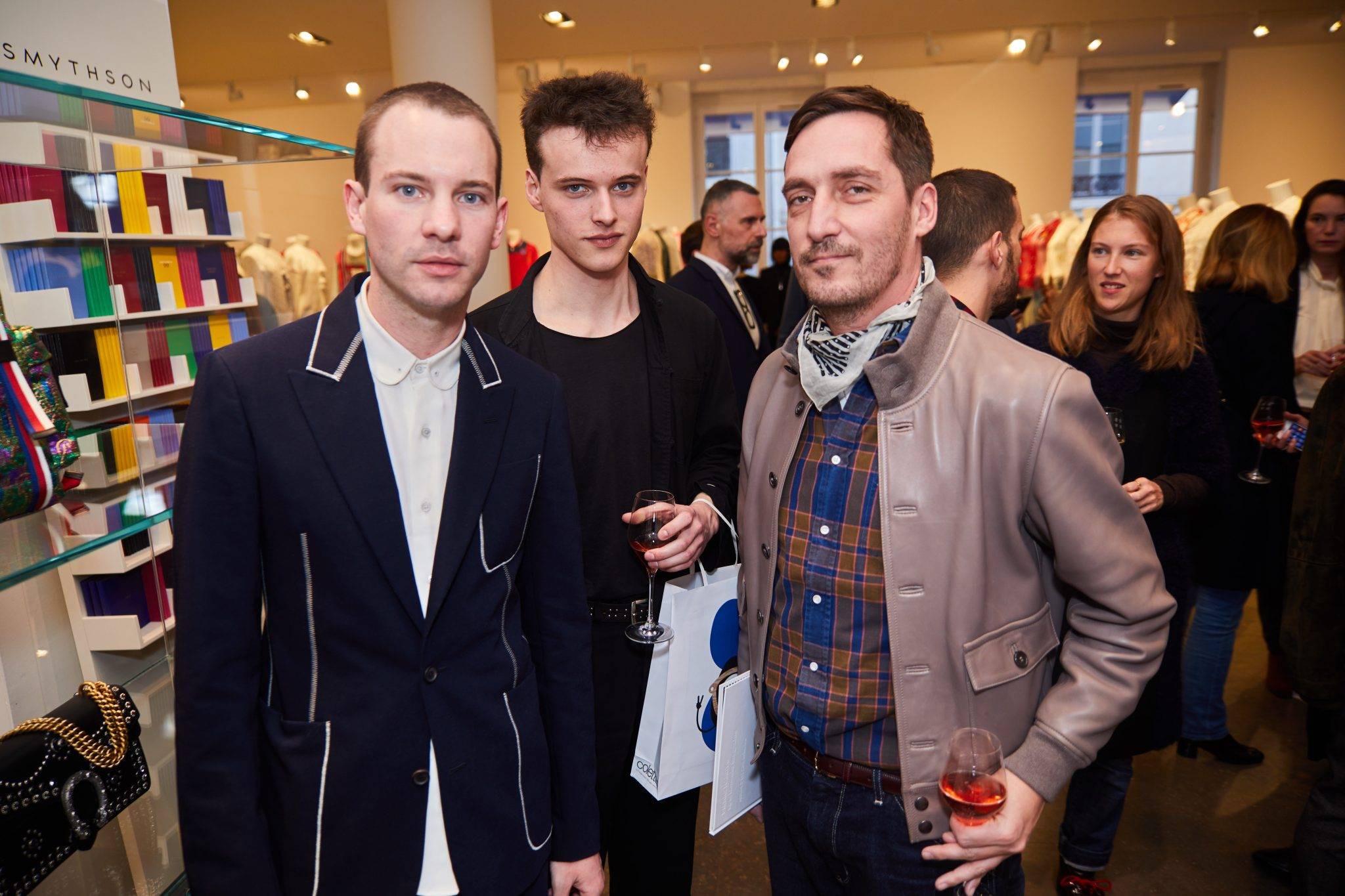  - Pierre Hardy and the founders of Apartamento sign their collective work at colette