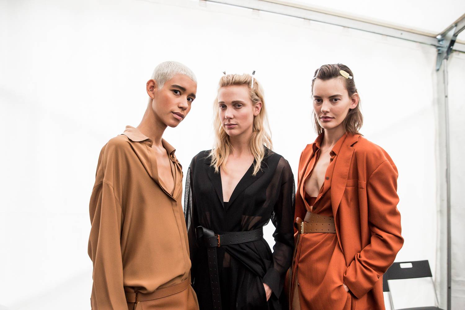  - At Milan Fashion Week, Edie Campbell and Amber Valletta walk for Agnona