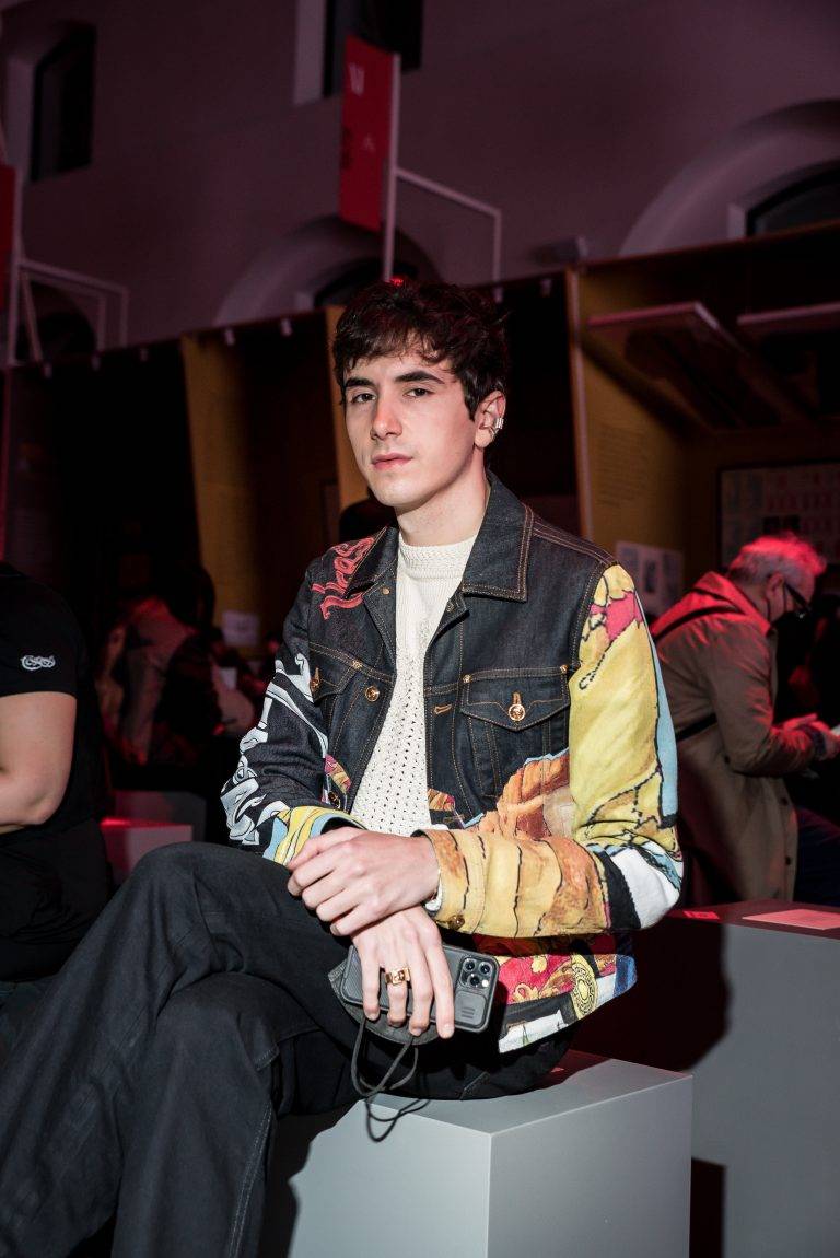 Pierpaolo Piccioli and friends sit front row at Marco Rambaldi Fall/Winter 22-23