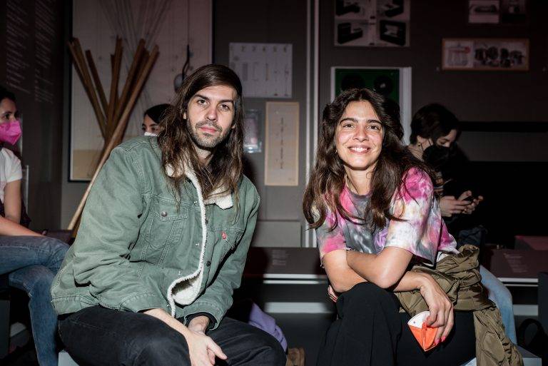  - Pierpaolo Piccioli and friends sit front row at Marco Rambaldi Fall/Winter 22-23