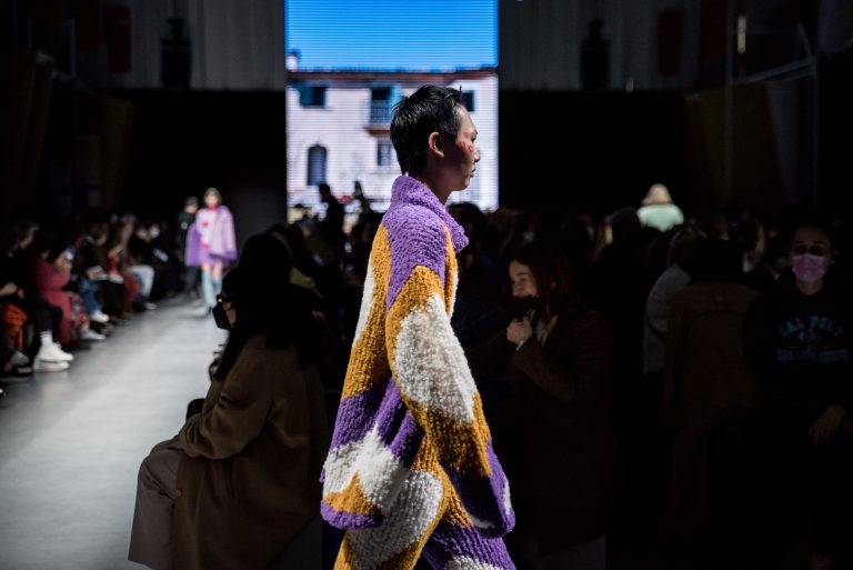Pierpaolo Piccioli and friends sit front row at Marco Rambaldi Fall/Winter 22-23