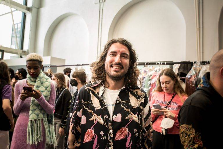  - Pierpaolo Piccioli and friends sit front row at Marco Rambaldi Fall/Winter 22-23