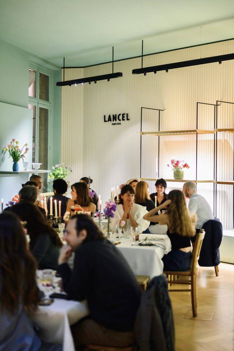 Jeanne Damas’ colorful table for Lancel